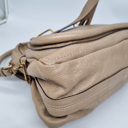 Chloe Paraty Porte Epaule Dove Beige Size 37x14x26