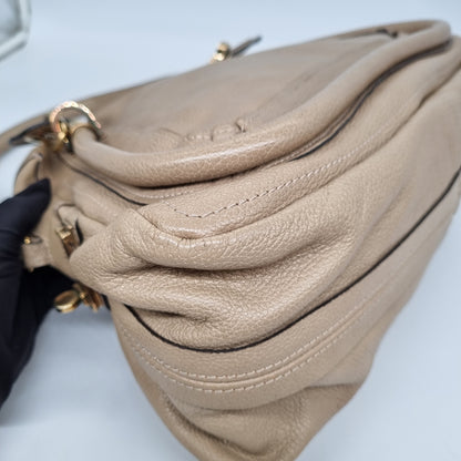 Chloe Paraty Porte Epaule Dove Beige Size 37x14x26