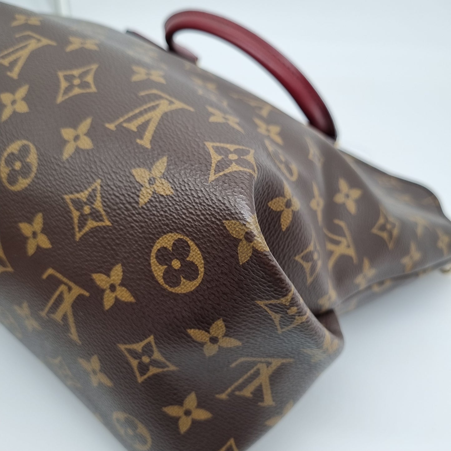 Louis Vuitton Flower Tote MM Monogram Bordeoux Tahun 2018 Size 29x13x26