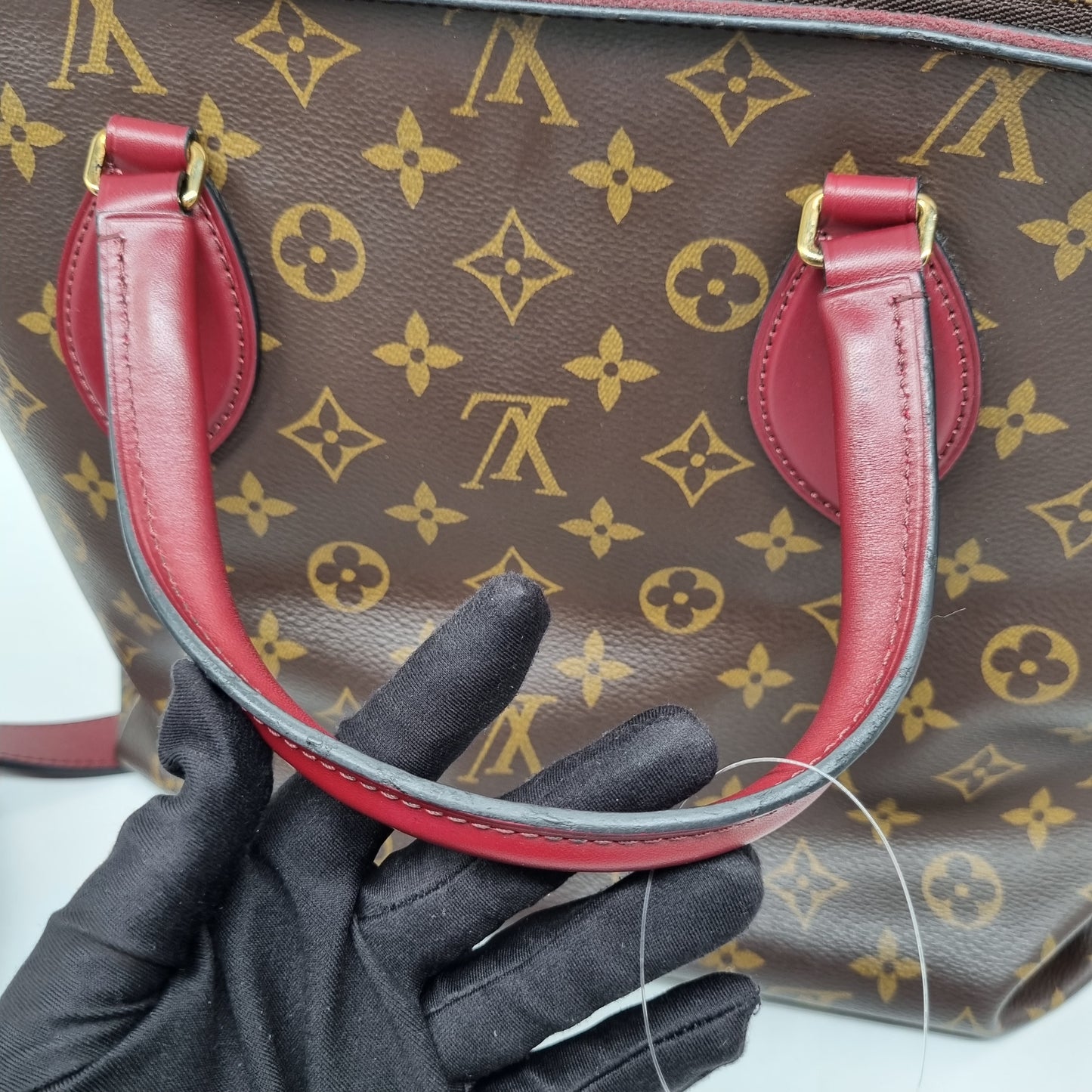 Louis Vuitton Flower Tote MM Monogram Bordeoux Tahun 2018 Size 29x13x26