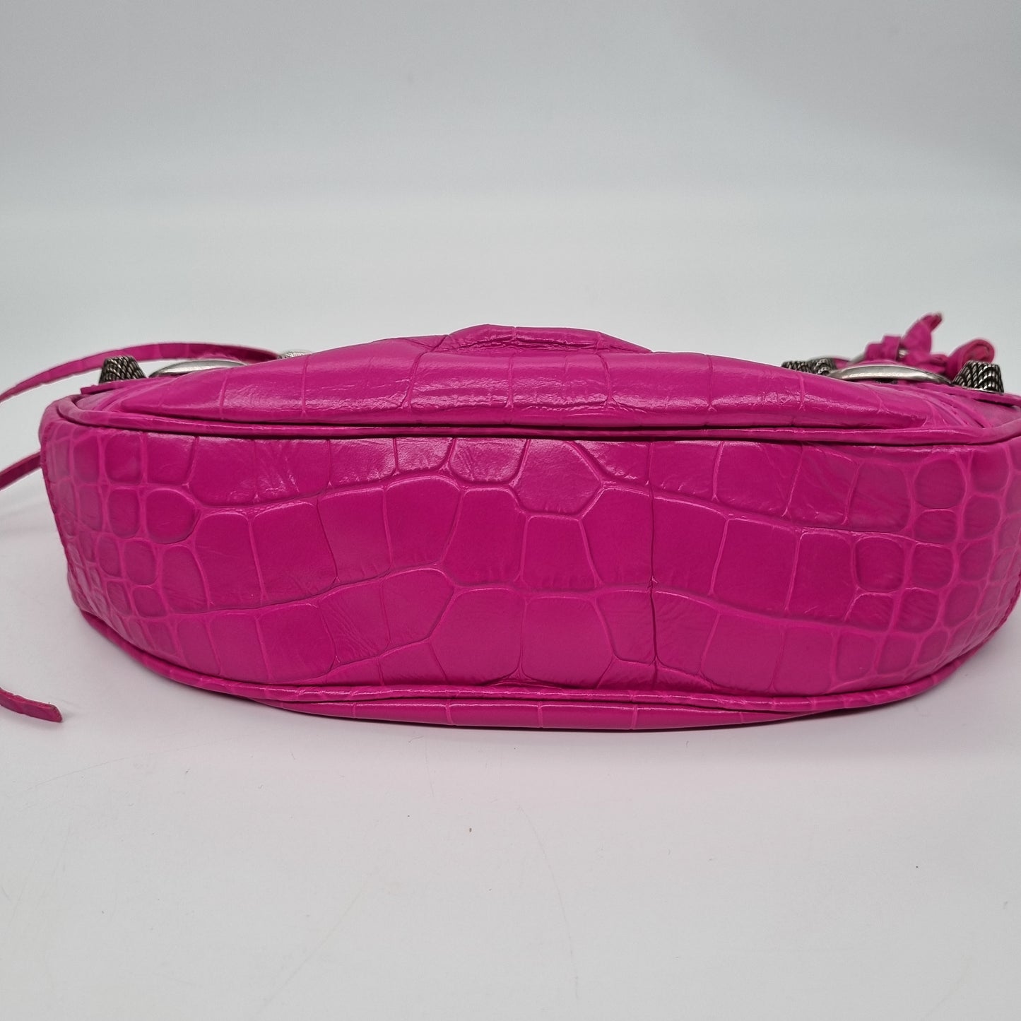 Balenciaga Le Cagole XS Shoulder Bag Croco Fuschia #R 2022 Size 24x6x12