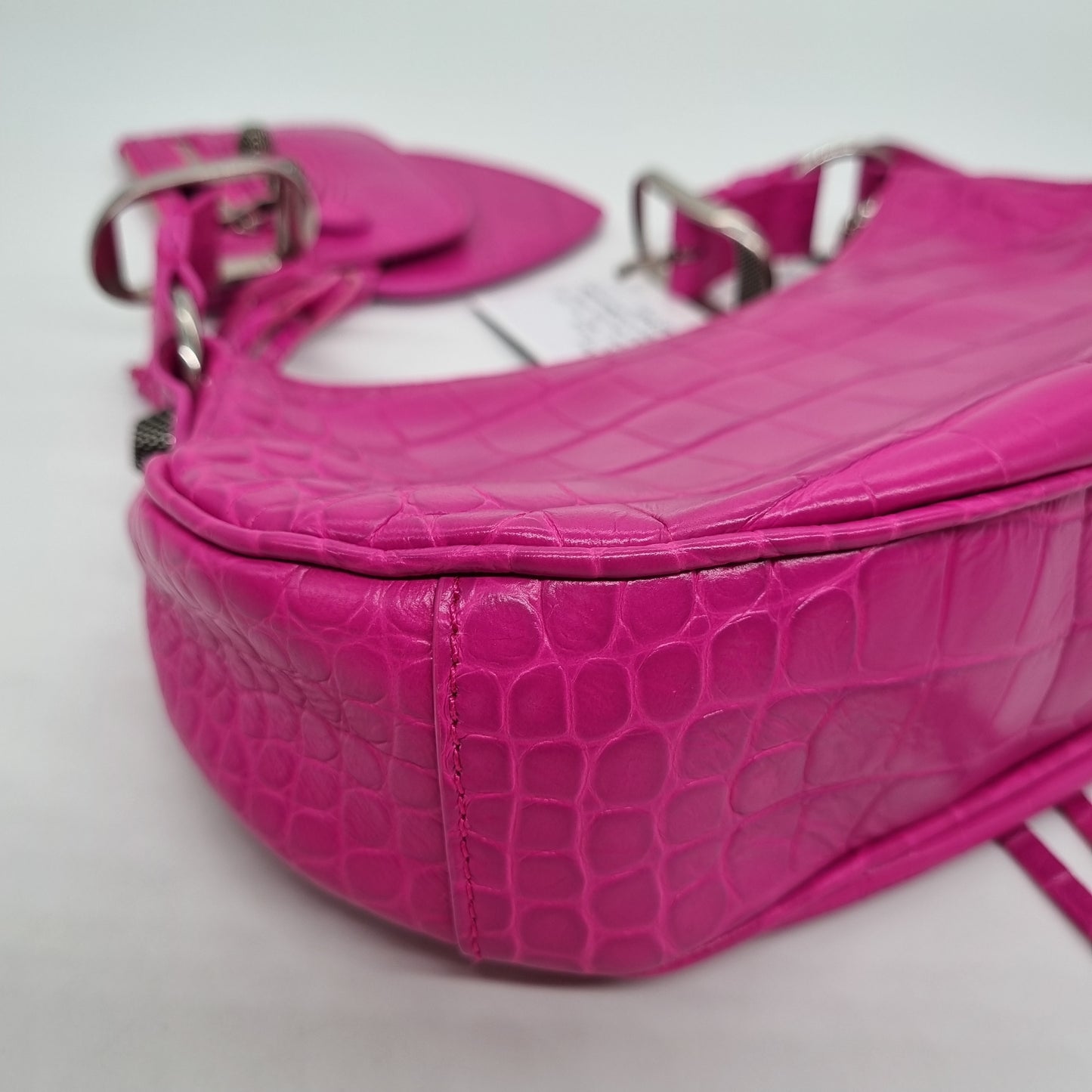 Balenciaga Le Cagole XS Shoulder Bag Croco Fuschia #R 2022 Size 24x6x12