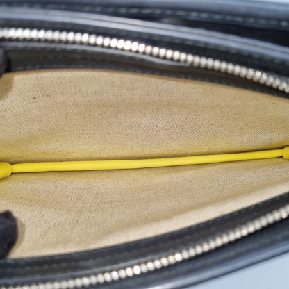 Balenciaga Navy Pochette Yellow Canvas #F 2015 Size 26x5x19