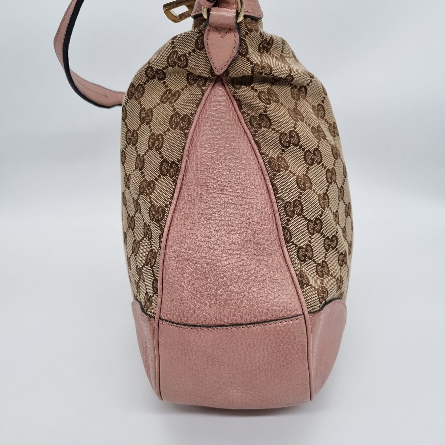 Gucci Bree Hobo Bag Pink Poudre Monogram Canvas Size 38x11x33