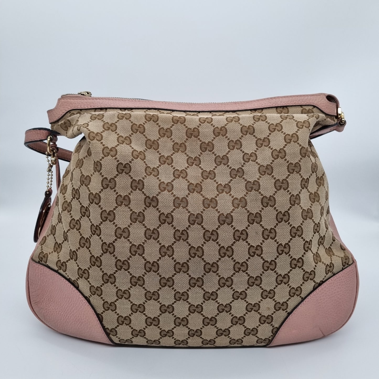 Gucci Bree Hobo Bag Pink Poudre Monogram Canvas Size 38x11x33