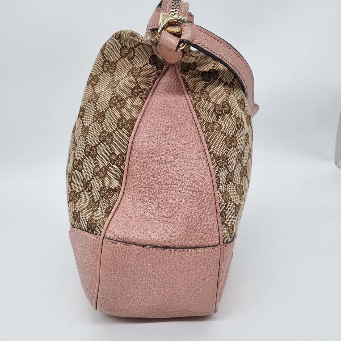 Gucci Bree Hobo Bag Pink Poudre Monogram Canvas Size 38x11x33