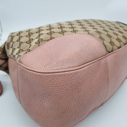 Gucci Bree Hobo Bag Pink Poudre Monogram Canvas Size 38x11x33