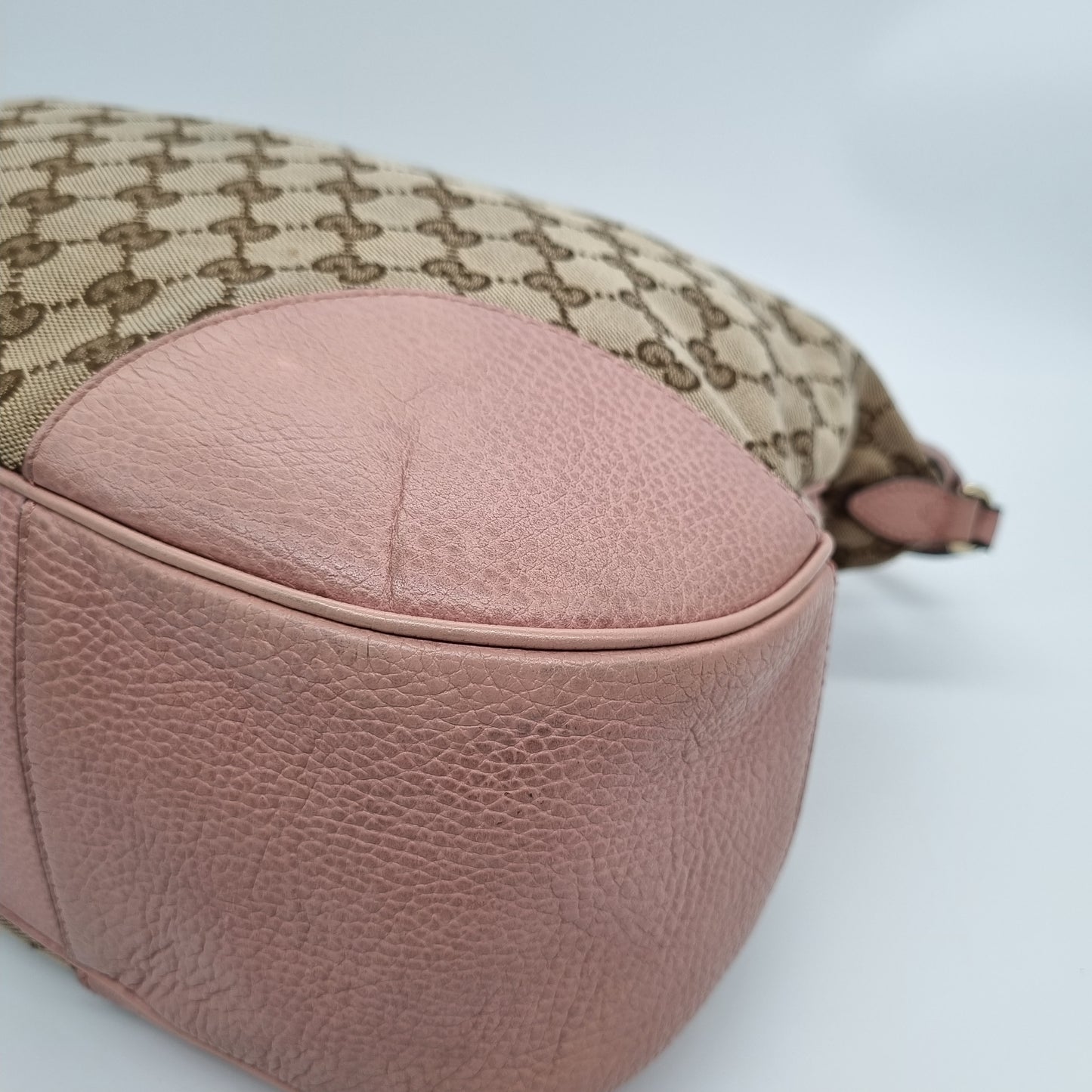 Gucci Bree Hobo Bag Pink Poudre Monogram Canvas Size 38x11x33