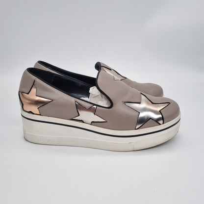 Stella McCartney SLip On Star Etoupe Size 39/26