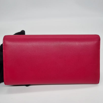 Yves Saint Laurent Marquage Flap Wallet Fuschia Size 19x10