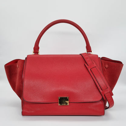 Celine Trapeze Medium Red Size 30x15x23