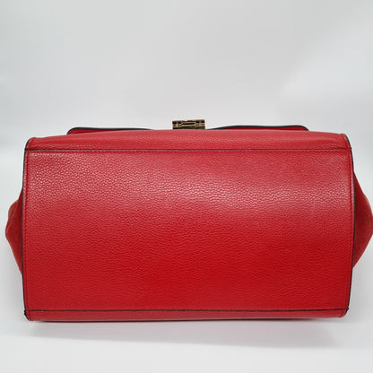 Celine Trapeze Medium Red Size 30x15x23