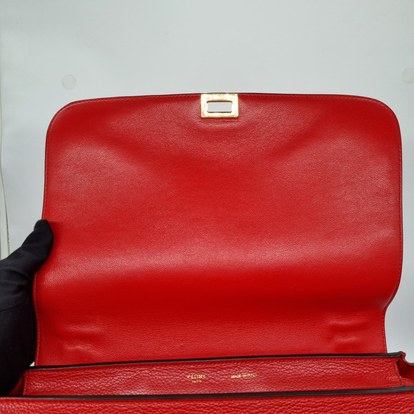 Celine Trapeze Medium Red Size 30x15x23