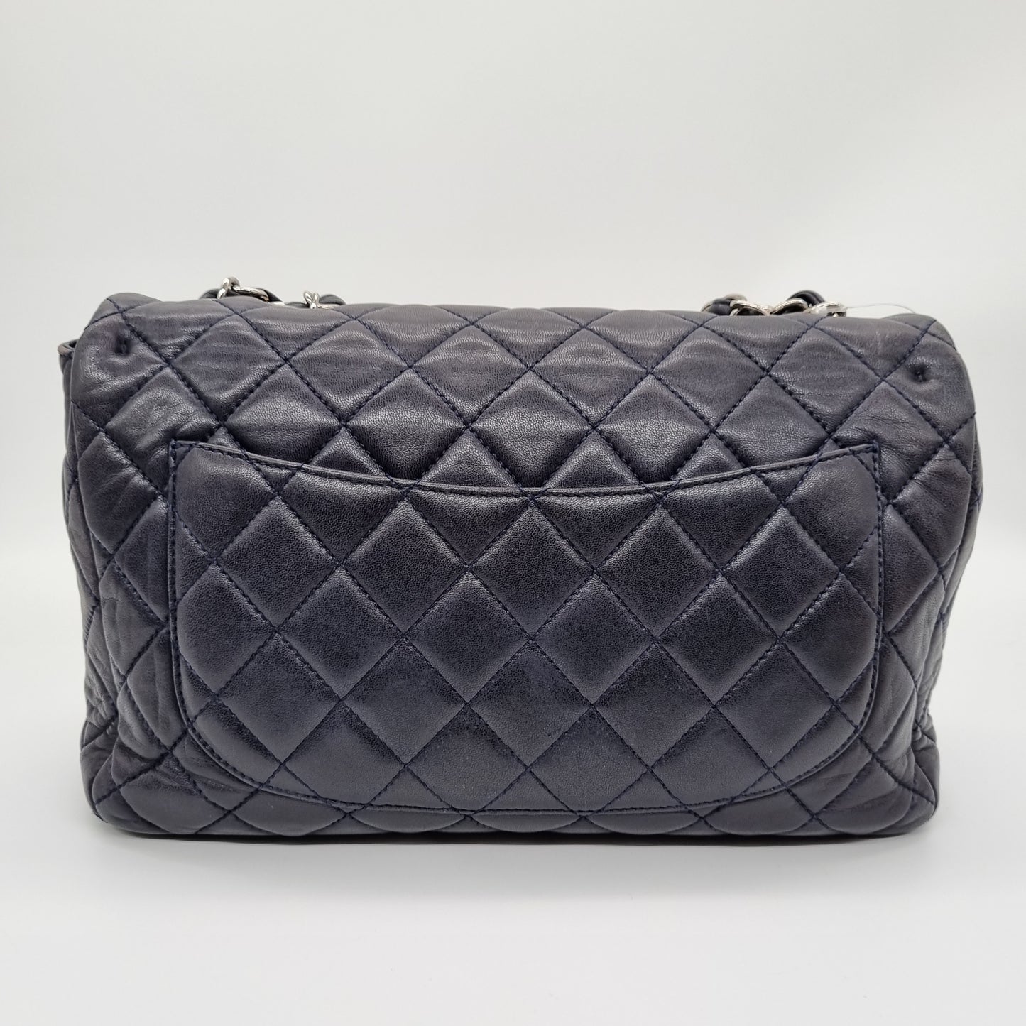 Chanel Classic Jumbo Single Flap Dark Navy #12 Size 30x8x18