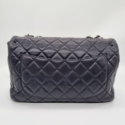 Chanel Classic Jumbo Single Flap Dark Navy #12 Size 30x8x18