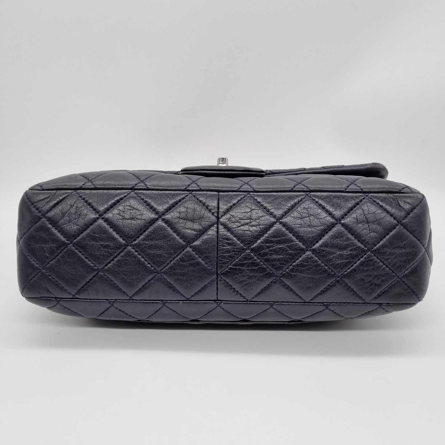 Chanel Classic Jumbo Single Flap Dark Navy #12 Size 30x8x18