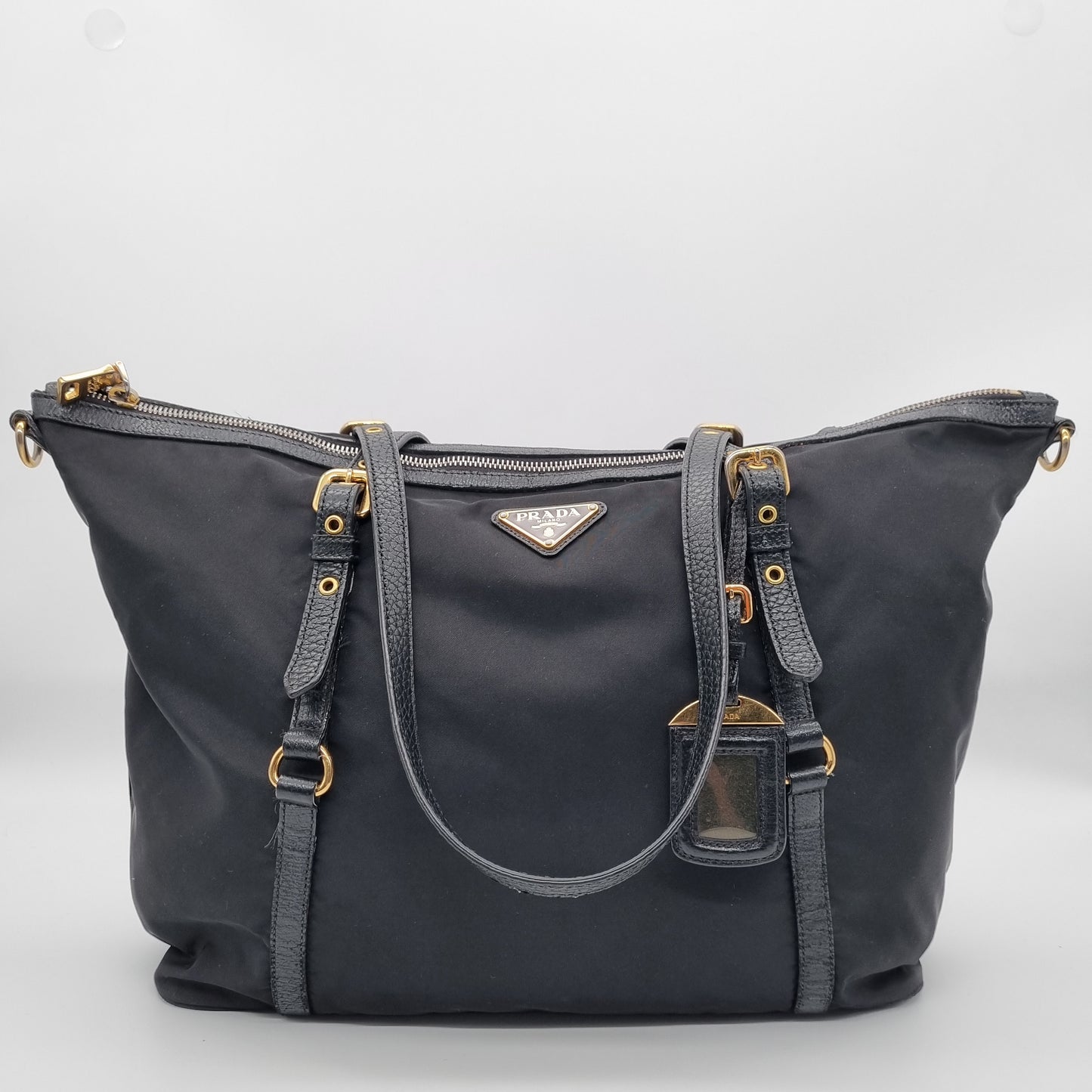 Prada Tessuto Nylon Black Size 35x14x28