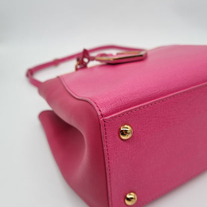 Fendi 2 Jours Grained Leather Pink 2014 Size 26x10x21