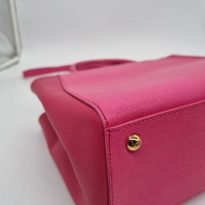 Fendi 2 Jours Grained Leather Pink 2014 Size 26x10x21