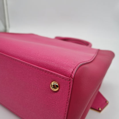 Fendi 2 Jours Grained Leather Pink 2014 Size 26x10x21