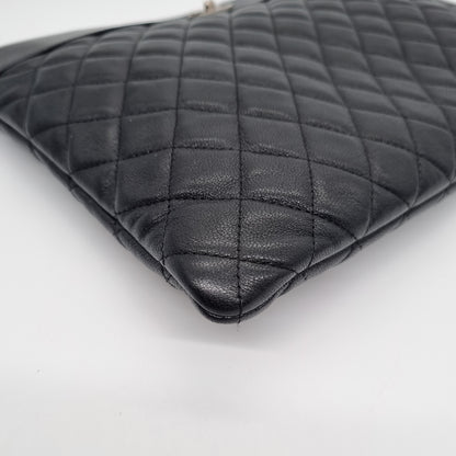 Chanel O Case Quilted Lambskin Black #23 Size 34x23