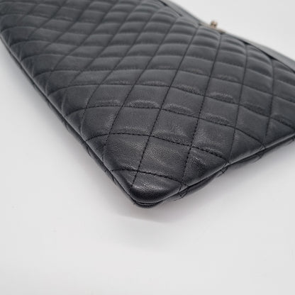 Chanel O Case Quilted Lambskin Black #23 Size 34x23