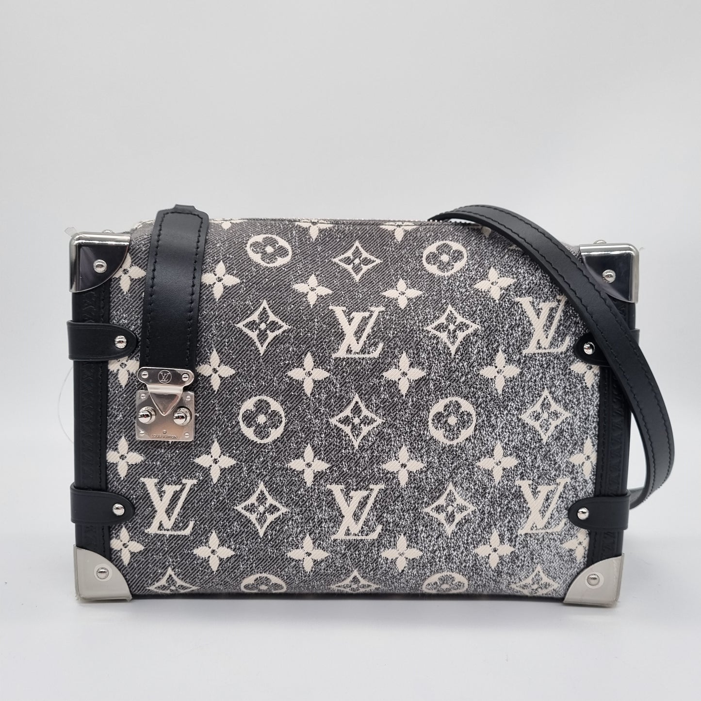 Louis Vuitton Side Trunk Jacquard Denim Black 2022 Size 24x8x16