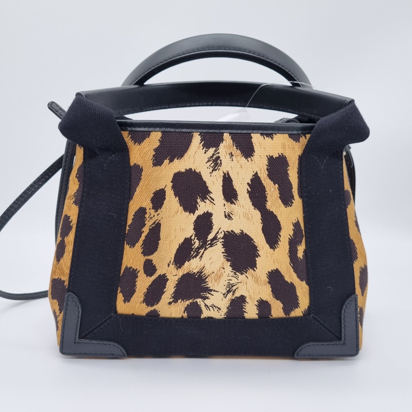 Balenciaga Cabas Black Leopard Canvas Bag 2021 Size 25x8x19