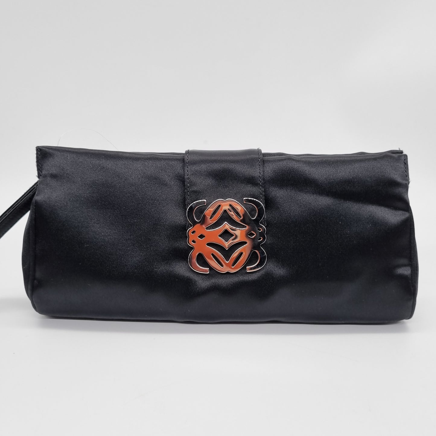 Loewe Clutch Satin Black 2003 Size 25x12