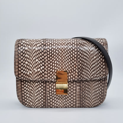 Celine Box Medium Snake Skin Natural Size 23x6x19