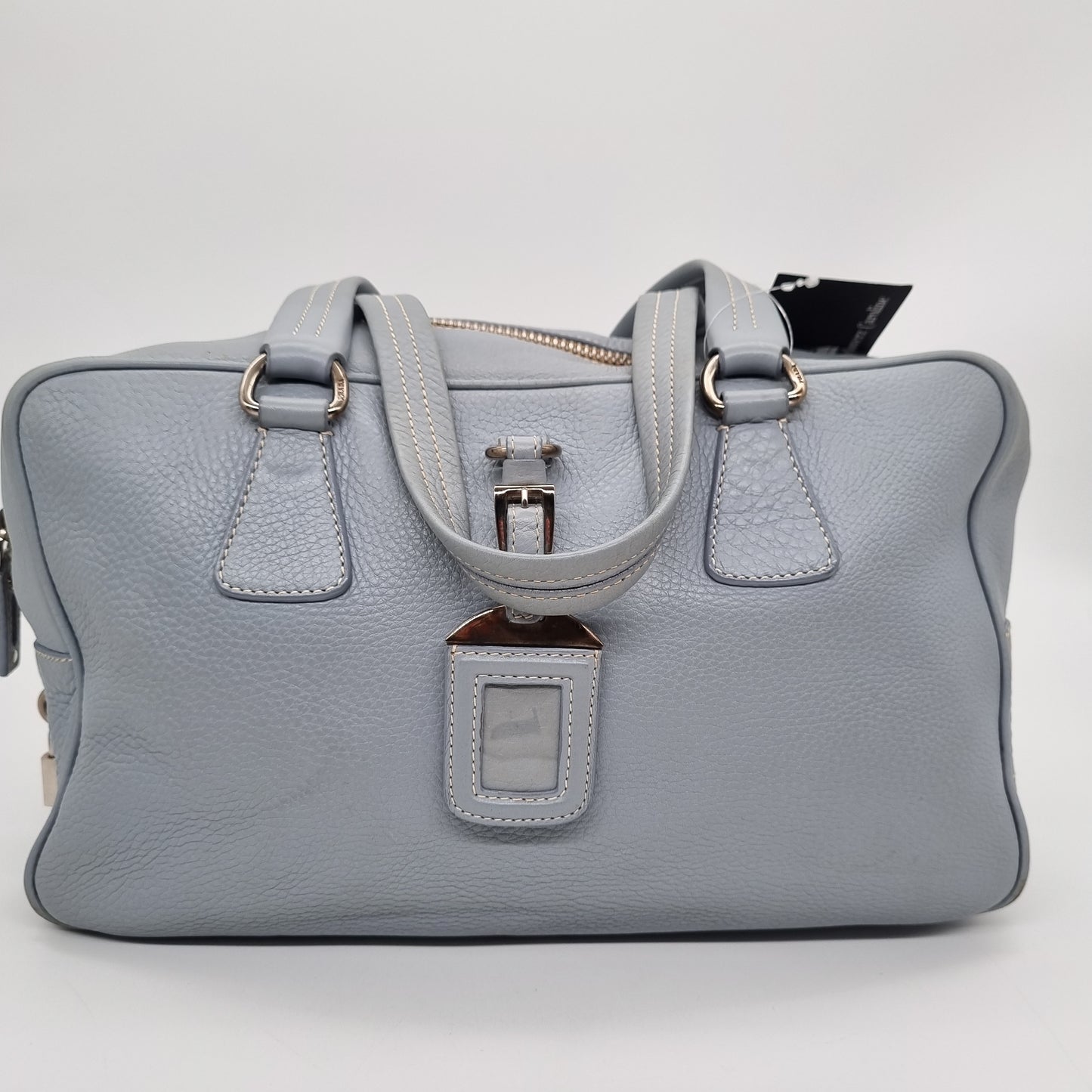 Prada Daino Bauletto Handbag Baby Blue 2004 Size 26x12x20