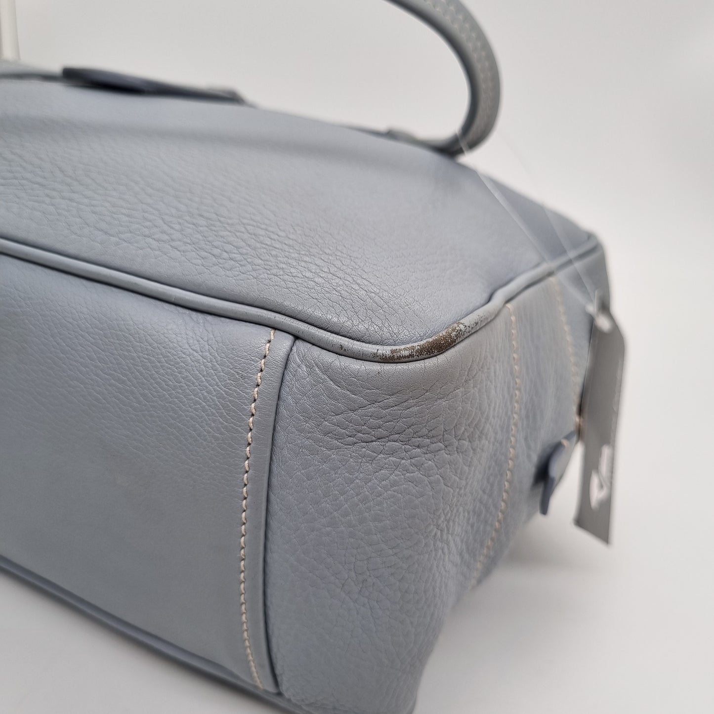 Prada Daino Bauletto Handbag Baby Blue 2004 Size 26x12x20