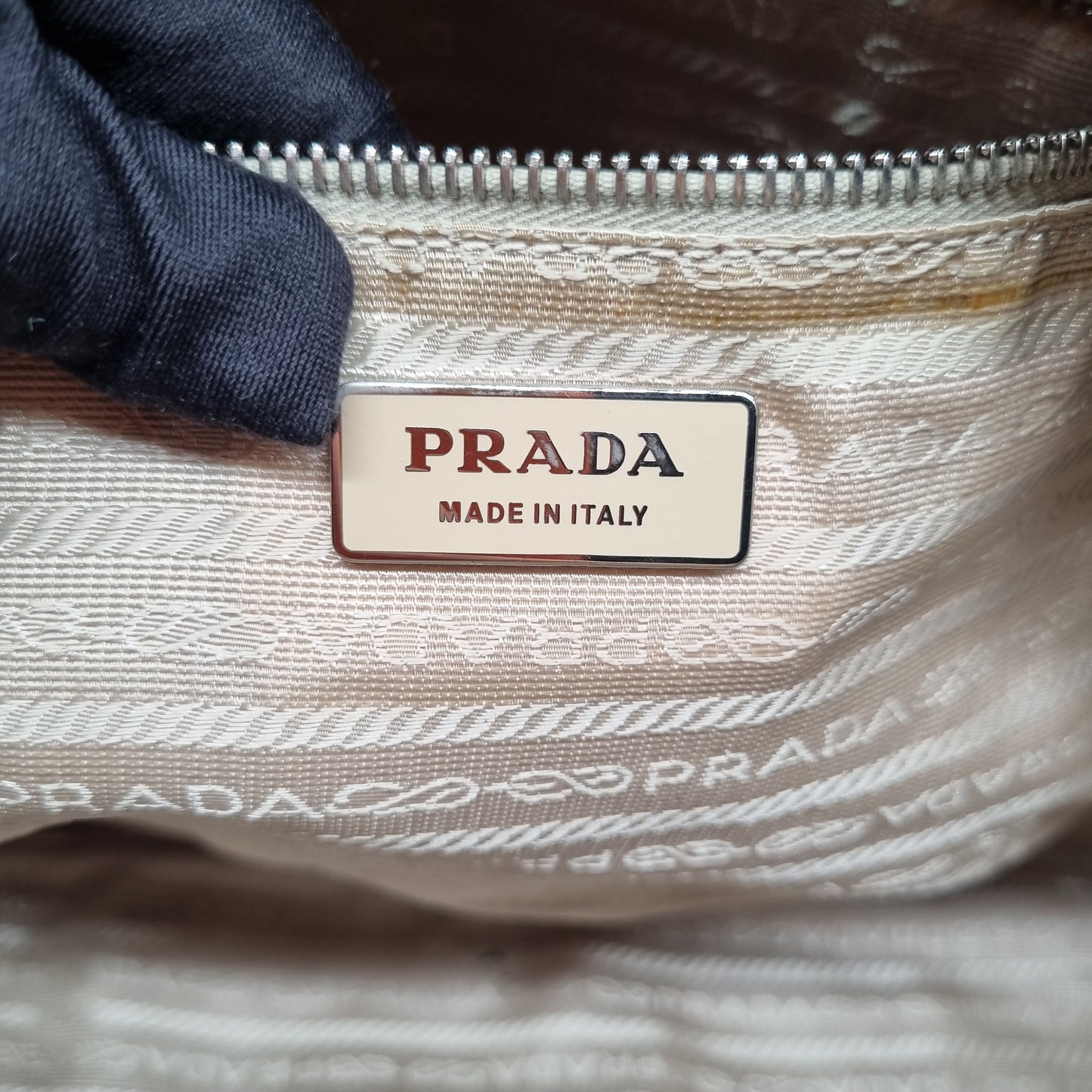 Prada Daino Bauletto Handbag Baby Blue 2004 Size 26x12x20