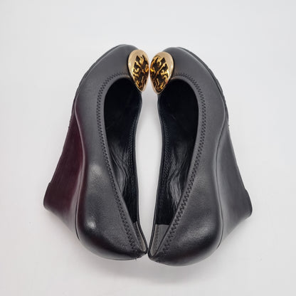 Tory Burch Sally Wedges Mestico Black Size 7,5/24,5