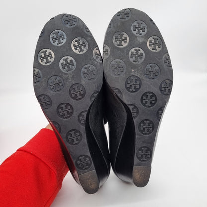 Tory Burch Sally Wedges Mestico Black Size 7,5/24,5