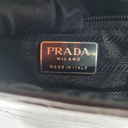 Prada Vintage Top Handle Croco Embossed Black Size 23x8x23