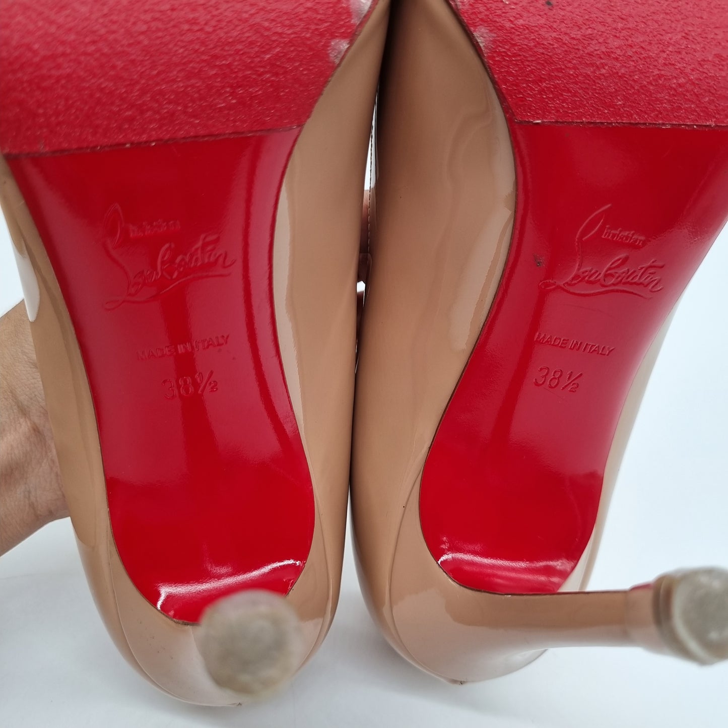 Christian Louboutin Pigalle Patent Nude Size 38,5/25 Dari Ujung