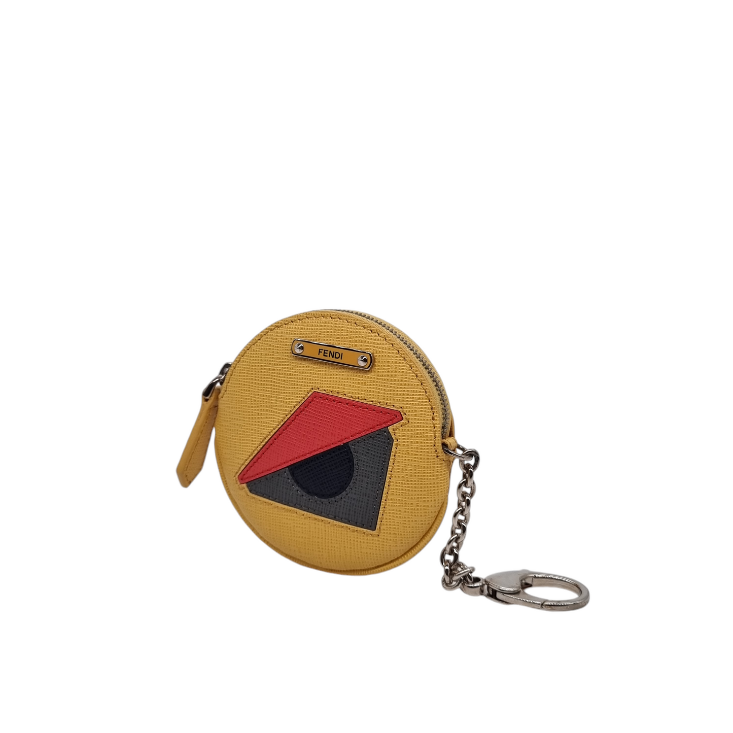 Fendi Vitello Elite Monster Eye Coin Purse Yellow