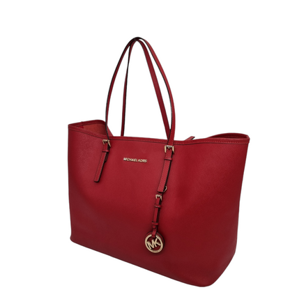 Michael Kors Jet Set Travel Medium Tote Red Size 36x17x28