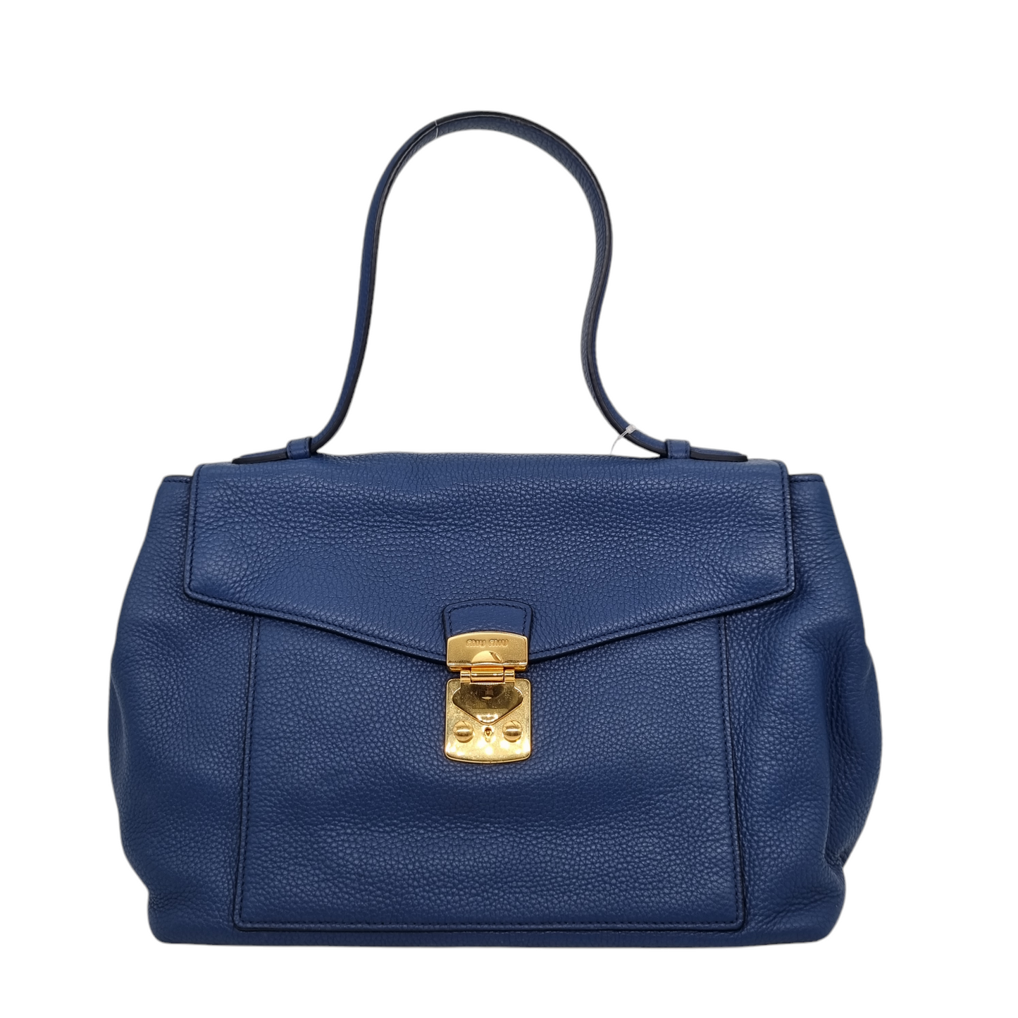 Miu Miu Push Lock Top Handle Blue Graniet Size 31x13x25