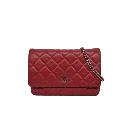 Chanel WOC Lambskin Red #17 Size 18x4x13