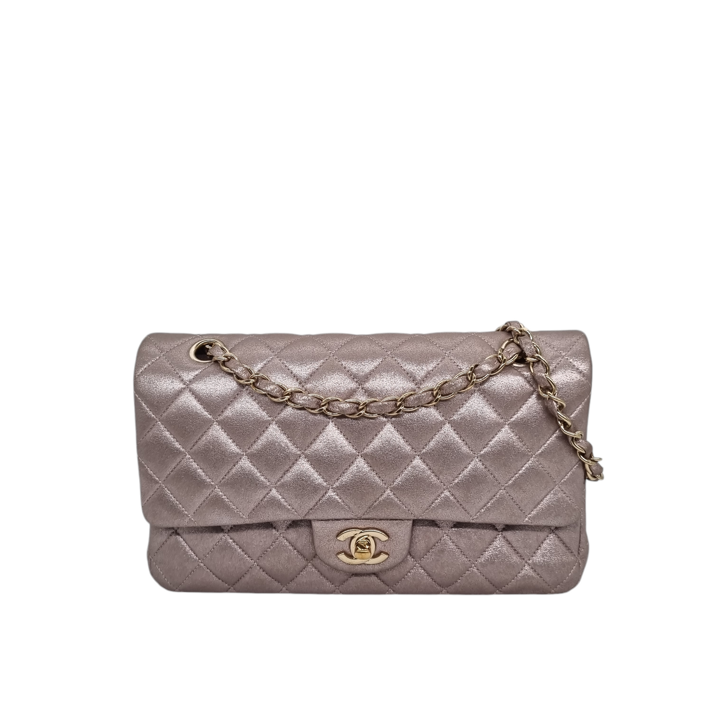 Chanel Classic Medium Rose GHW #19 Size 25x6x16