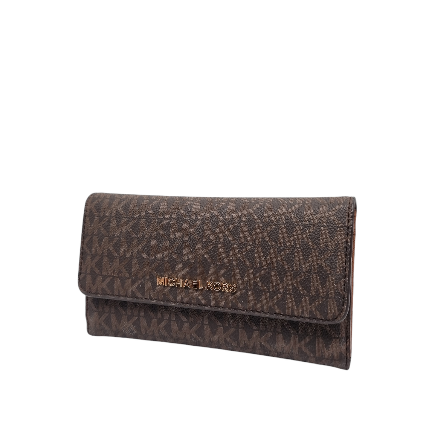 Michael Kors Jet Set Travel Trifold Wallet Brown Size 18x11