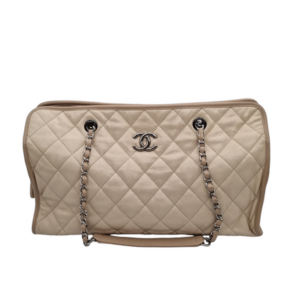 Chanel French Riviera Tote Bag Caviar Beige SHW #17 Size 38x12x24