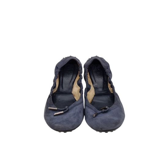 Tod's Ballerina Suede Navy Size 38,5/25