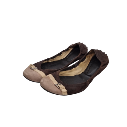 Tod's Ballerina Suede Brown Size 39/25,5