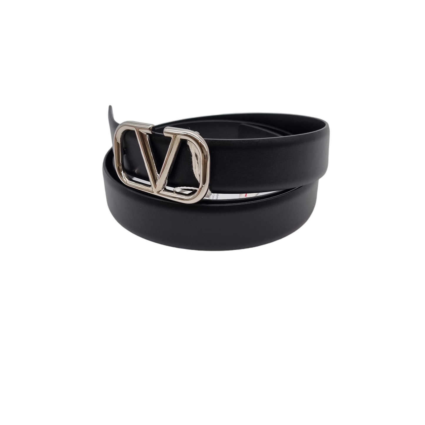 Valentino Garavani V Logo Signature Buckle Belt 30 mm Black Size 100