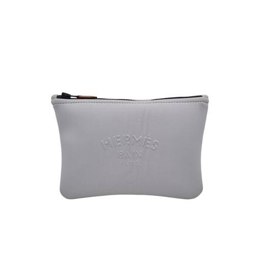 Hermes Bain Pouch Light Grey Size 22x15