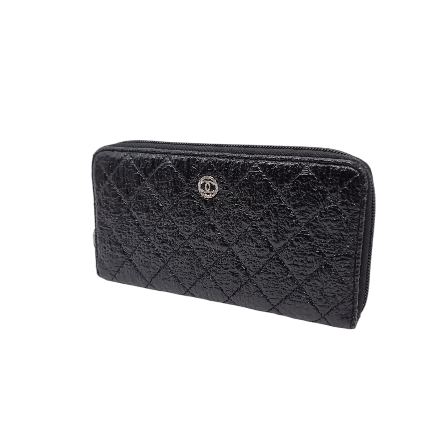 Chanel Round Zipper Wallet Black #17 Size 19x10