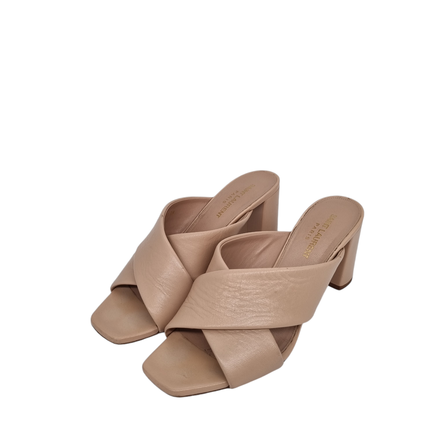 Yves Saint Laurent Lou Lou 70 Mules Sandal Nude Size 38/24